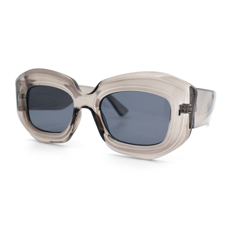 Womens Mod Thick Beveled Plastic Retro Glamorous Sunglasses