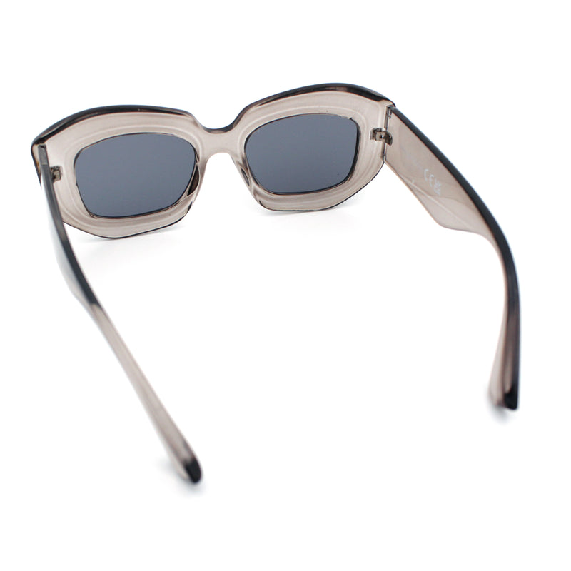 Womens Mod Thick Beveled Plastic Retro Glamorous Sunglasses