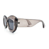 Womens Mod Thick Beveled Plastic Retro Glamorous Sunglasses