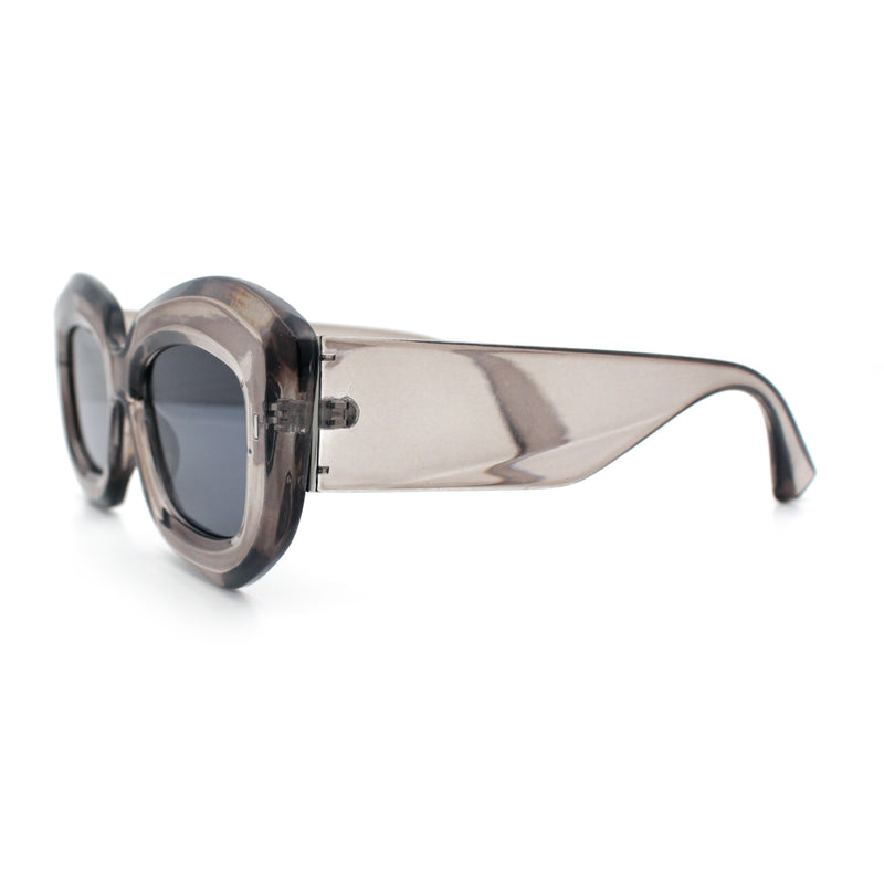 Womens Mod Thick Beveled Plastic Retro Glamorous Sunglasses