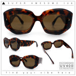 Womens Mod Thick Beveled Plastic Retro Glamorous Sunglasses