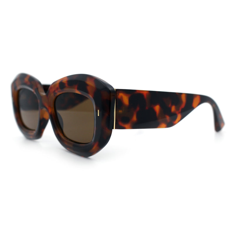 Womens Mod Thick Beveled Plastic Retro Glamorous Sunglasses