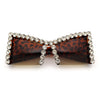 Womens Large Rhinestone Bold Angular Squared Rectangle Plastic Sunglasses