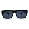 Locs Mens Bold Gothic Logo Thick Arm Horn Rim Gangster All Black Sunglasses