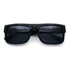 Locs Mens Bold Gothic Logo Thick Arm Horn Rim Gangster All Black Sunglasses