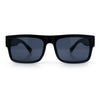 Locs Mens Bold Gothic Logo Thick Arm Horn Rim Gangster All Black Sunglasses