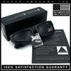 Locs Mens Bold Gothic Logo Thick Arm Horn Rim Gangster All Black Sunglasses