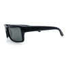 All Black Glass Lens Timeless Classic Narrow Rectangle Dad Shade Sunglasses