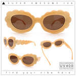 Womens Fluffy Cloud Shape Oval Plastic Sunglasses