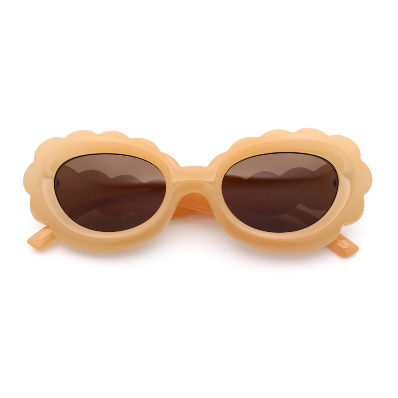 Womens Fluffy Cloud Shape Oval Plastic Sunglasses