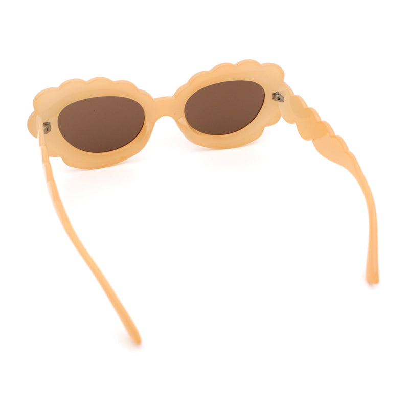 Womens Fluffy Cloud Shape Oval Plastic Sunglasses