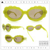 Womens Fluffy Cloud Shape Oval Plastic Sunglasses