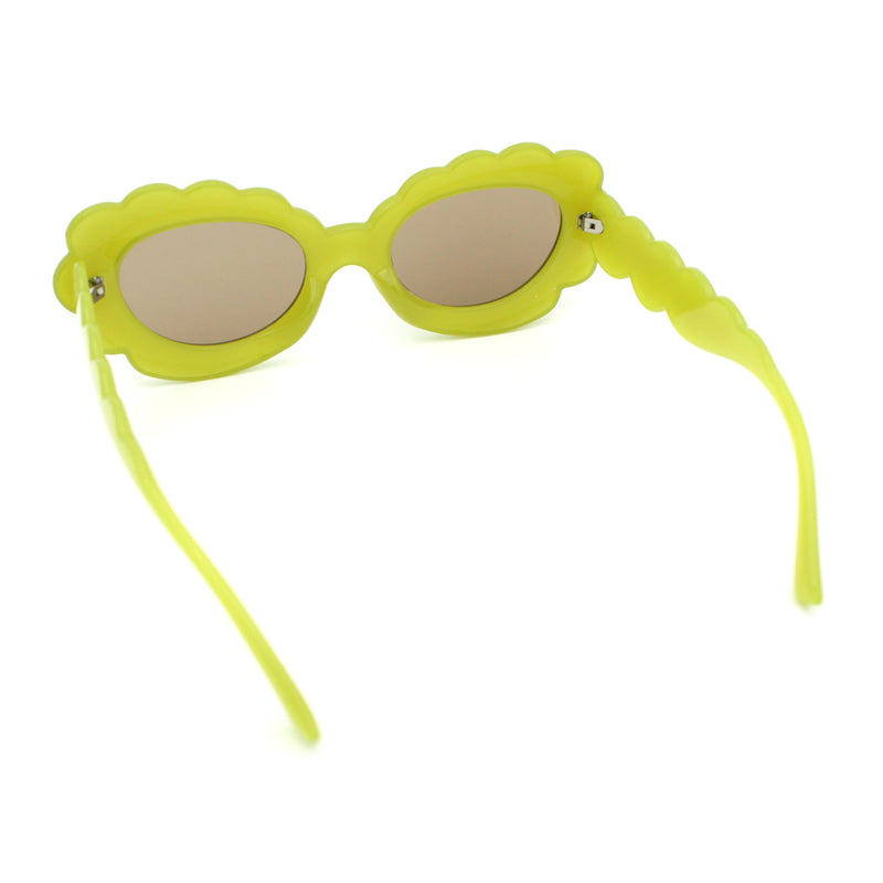 Womens Fluffy Cloud Shape Oval Plastic Sunglasses