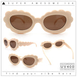 Womens Fluffy Cloud Shape Oval Plastic Sunglasses