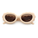 Womens Fluffy Cloud Shape Oval Plastic Sunglasses