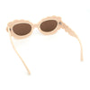 Womens Fluffy Cloud Shape Oval Plastic Sunglasses