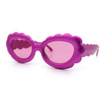 Womens Fluffy Cloud Shape Oval Plastic Sunglasses