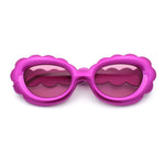 Womens Fluffy Cloud Shape Oval Plastic Sunglasses