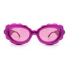 Womens Fluffy Cloud Shape Oval Plastic Sunglasses