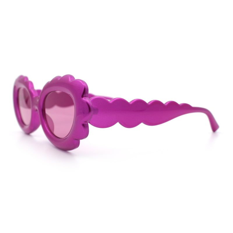 Womens Fluffy Cloud Shape Oval Plastic Sunglasses