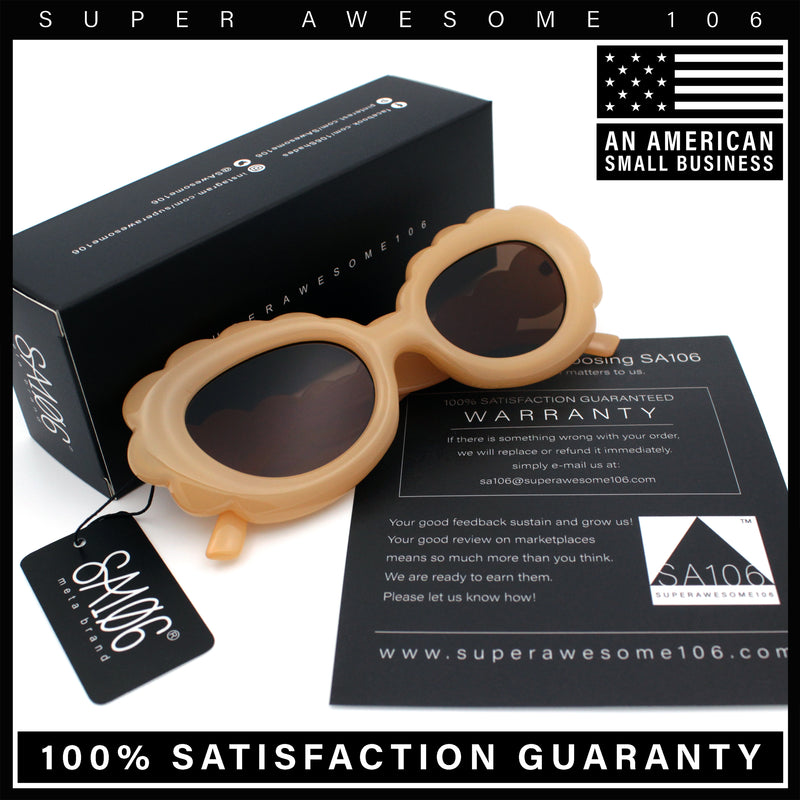 Womens Fluffy Cloud Shape Oval Plastic Sunglasses
