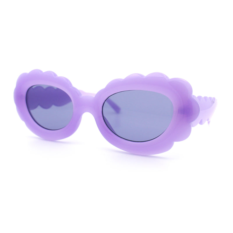 Womens Fluffy Cloud Shape Oval Plastic Sunglasses