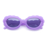 Womens Fluffy Cloud Shape Oval Plastic Sunglasses
