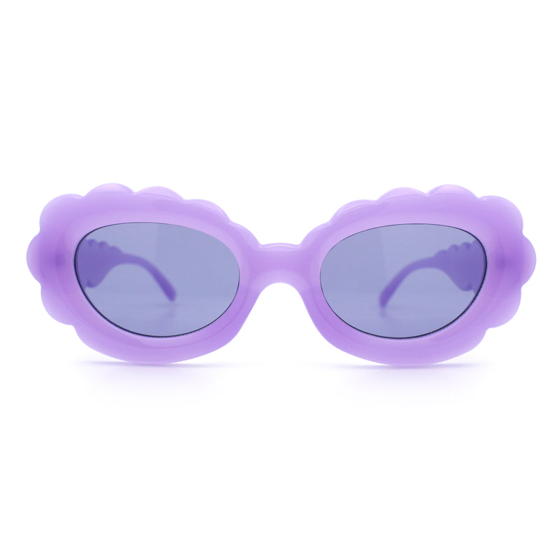 Womens Fluffy Cloud Shape Oval Plastic Sunglasses