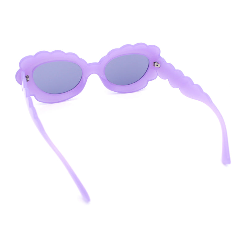 Womens Fluffy Cloud Shape Oval Plastic Sunglasses