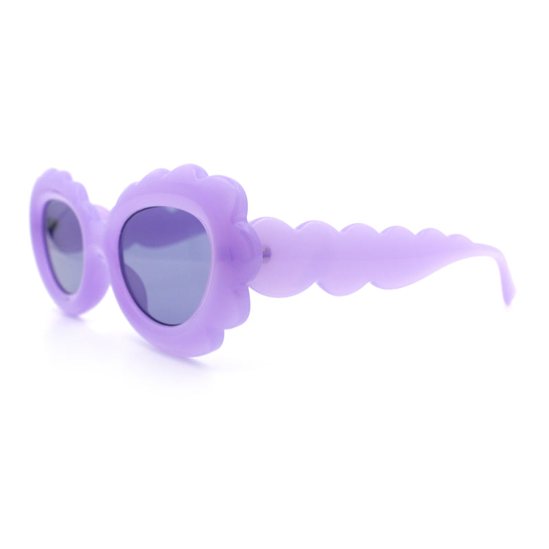 Womens Fluffy Cloud Shape Oval Plastic Sunglasses