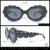 Womens Fluffy Cloud Shape Oval Plastic Sunglasses