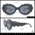 Womens Fluffy Cloud Shape Oval Plastic Sunglasses