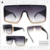 Womens Diva Oversized Shield Metal Rim Rectangle Luxury Sunglasses