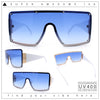 Womens Diva Oversized Shield Metal Rim Rectangle Luxury Sunglasses