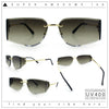 Womens Wrap Folded Lens Rectangular Rimless Luxury Sunglasses