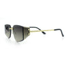 Womens Wrap Folded Lens Rectangular Rimless Luxury Sunglasses