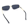 Womens Wrap Folded Lens Rectangular Rimless Luxury Sunglasses