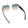 Womens Metal Frame Rimless Oversized Luxury Fashion Butterfly Sunglasses
