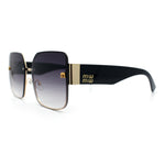 Womens Metal Frame Rimless Oversized Luxury Fashion Butterfly Sunglasses