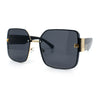 Womens Metal Frame Rimless Oversized Luxury Fashion Butterfly Sunglasses