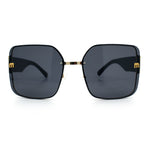 Womens Metal Frame Rimless Oversized Luxury Fashion Butterfly Sunglasses