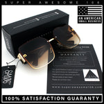 Womens Metal Frame Rimless Oversized Luxury Fashion Butterfly Sunglasses