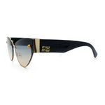 Womens Metal Frame Rimless Oversized Luxury Fashion Cat Eye Sunglasses