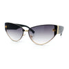 Womens Metal Frame Rimless Oversized Luxury Fashion Cat Eye Sunglasses