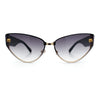 Womens Metal Frame Rimless Oversized Luxury Fashion Cat Eye Sunglasses