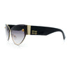Womens Metal Frame Rimless Oversized Luxury Fashion Cat Eye Sunglasses