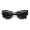 Womens Metal Frame Rimless Oversized Luxury Fashion Cat Eye Sunglasses
