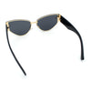 Womens Metal Frame Rimless Oversized Luxury Fashion Cat Eye Sunglasses