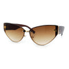 Womens Metal Frame Rimless Oversized Luxury Fashion Cat Eye Sunglasses