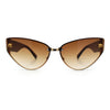 Womens Metal Frame Rimless Oversized Luxury Fashion Cat Eye Sunglasses
